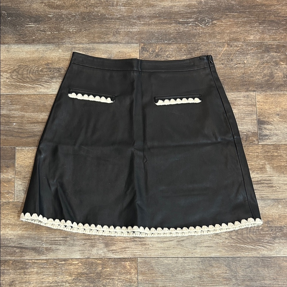 Zara Black Mini Skirt with White Accents